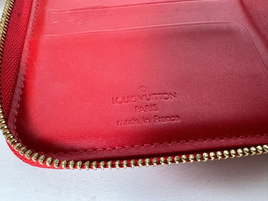 Louis Vuitton Monogram Vernis Eldridge Wallet Red 7W X 4.5H - See Photos For Cosmetic Issues [Photo 9]