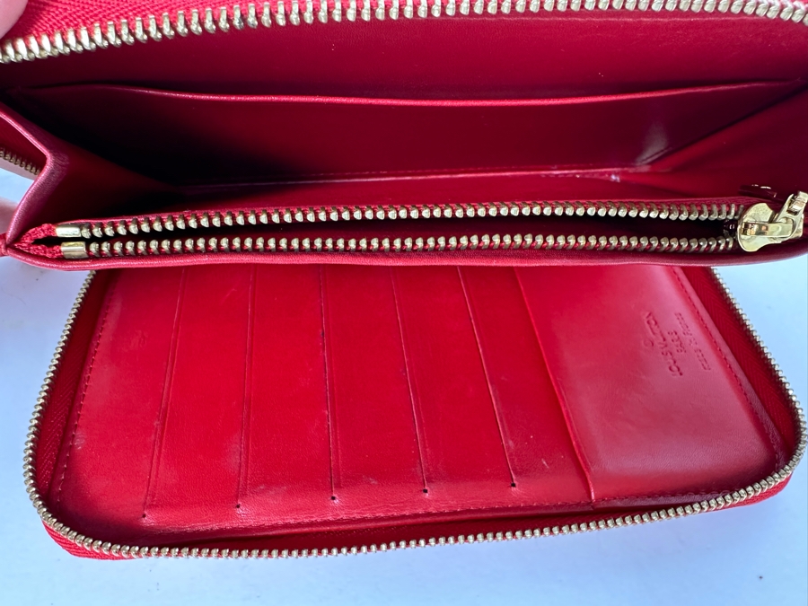 Louis Vuitton Monogram Vernis Eldridge Wallet Red 7W X 4.5H - See Photos For Cosmetic Issues [Photo 10]