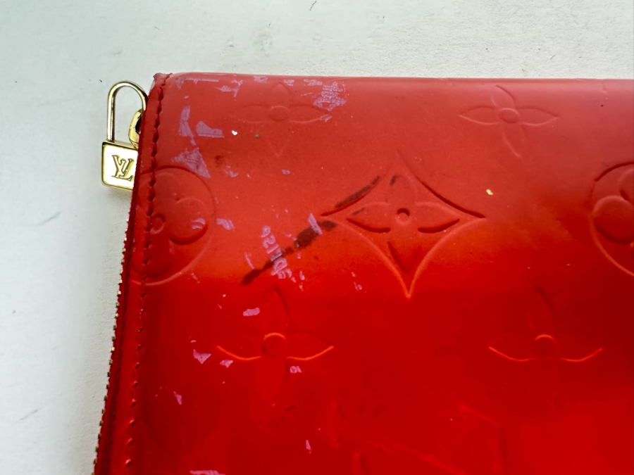 Louis Vuitton Monogram Vernis Eldridge Wallet Red 7W X 4.5H - See Photos For Cosmetic Issues [Photo 5]