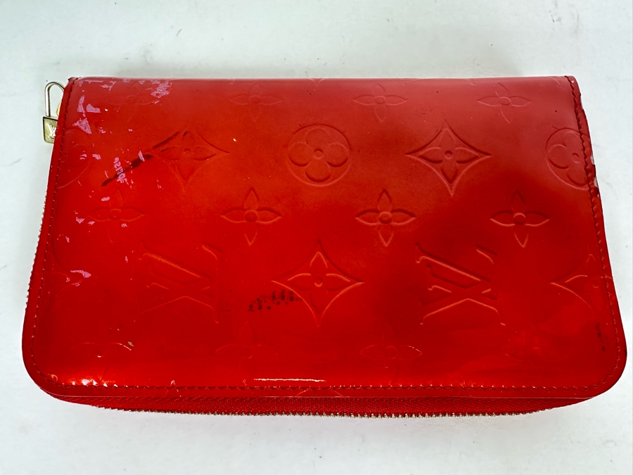 Louis Vuitton Monogram Vernis Eldridge Wallet Red 7W X 4.5H - See Photos For Cosmetic Issues [Photo 3]