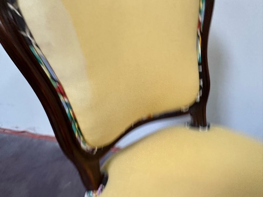 JUST ADDED - Pair Of Carved Wooden Side Accent Chairs 19.5W X 20D X 34H [Photo 6]