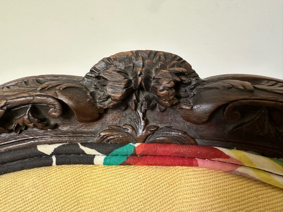 JUST ADDED - Pair Of Carved Wooden Side Accent Chairs 19.5W X 20D X 34H [Photo 11]