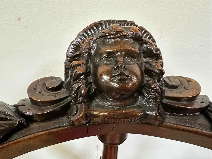 Italian Renaissance Revival Carved Wooden Settee Sofa 58W X 24D, Corner Chair 27W And Side Chair [Photo 20]