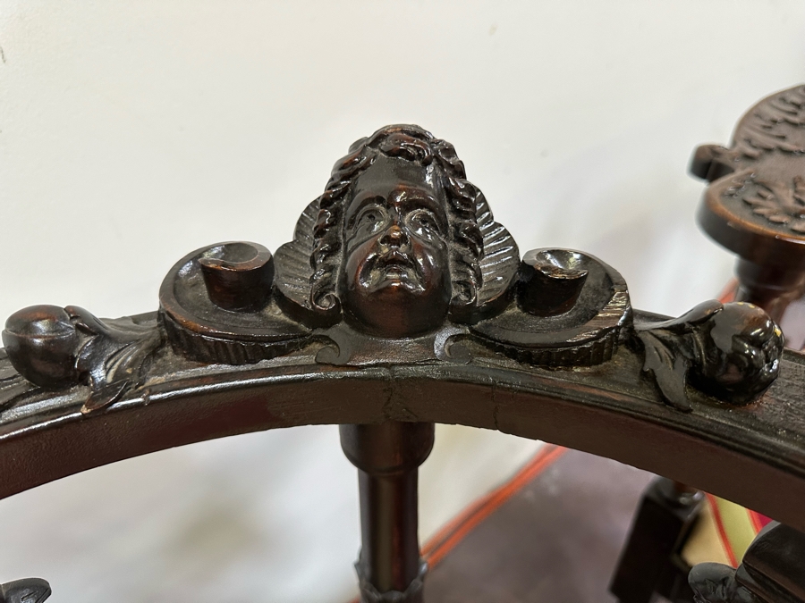 Italian Renaissance Revival Carved Wooden Settee Sofa 58W X 24D, Corner Chair 27W And Side Chair [Photo 12]