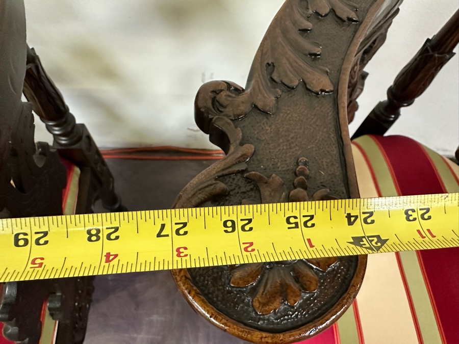 Italian Renaissance Revival Carved Wooden Settee Sofa 58W X 24D, Corner Chair 27W And Side Chair [Photo 37]