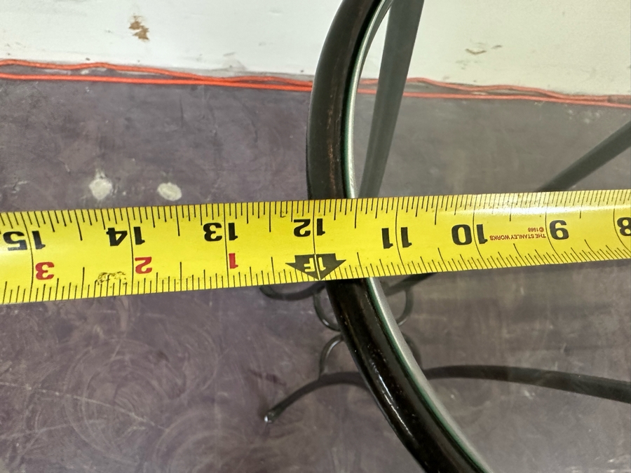 JUST ADDED - Wrought Iron Knot Glass Top Plant Stand 12W X 28H [Photo 4]