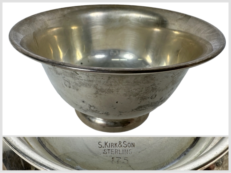 Sterling Silver Footed Bowl By S. Kirk & Son 175 4.5W X 2.5H 102.1g