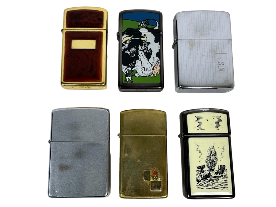 Six Zippo Lighters