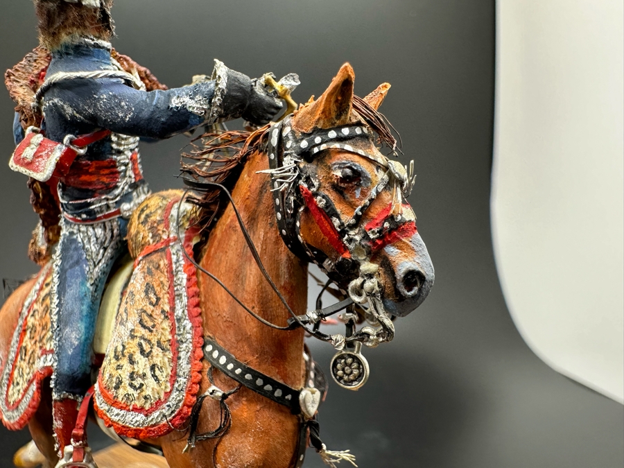 Hand Painted Historex Plastic Miniature Military Figurine Col. I. Hussar Toy Soldier On Horse By Dr. David D. Michaels 4W X 3D X 4H [Photo 13]