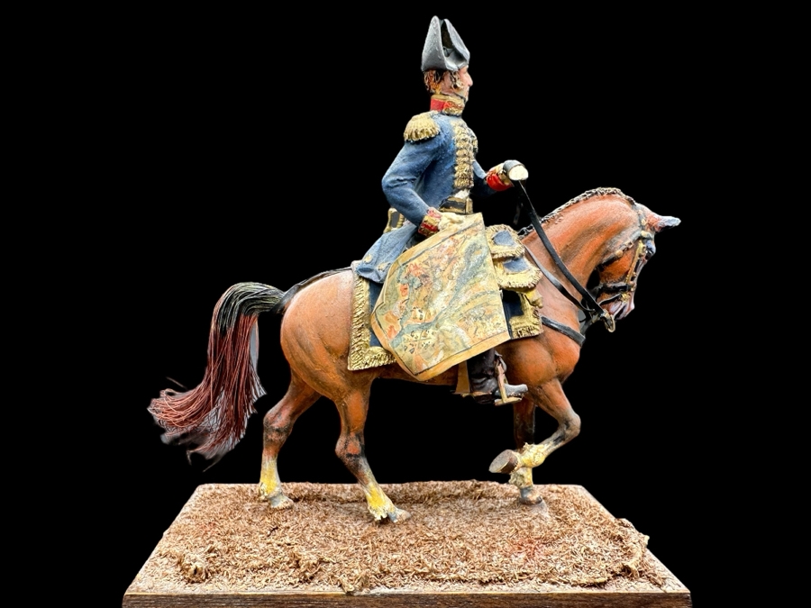Hand Painted Historex Plastic Miniature Military Figurine Toy Soldier On Horse By Dr. David D. Michaels 4W X 3D X 4H