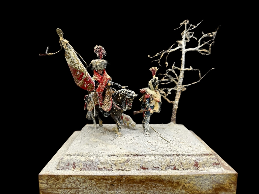 Hand Painted Historex Plastic Miniature Military Figurines Toy Soldiers On Horse By Dr. David D. Michaels 7W X 5D X 7.5H