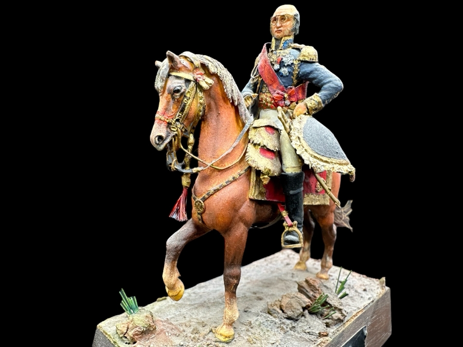 Hand Painted Historex Plastic Miniature Military Figurine Davout Toy Soldier On Horse By Dr. David D. Michaels 4W X 3D X 4H [Photo 2]