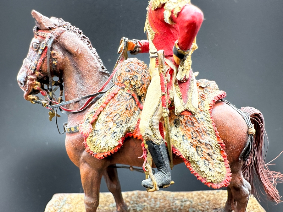 Hand Painted Historex Plastic Miniature Military Figurine A.D.C. To Berthier Toy Soldier On Horse By Dr. David D. Michaels 4W X 3D X 4.5H [Photo 3]