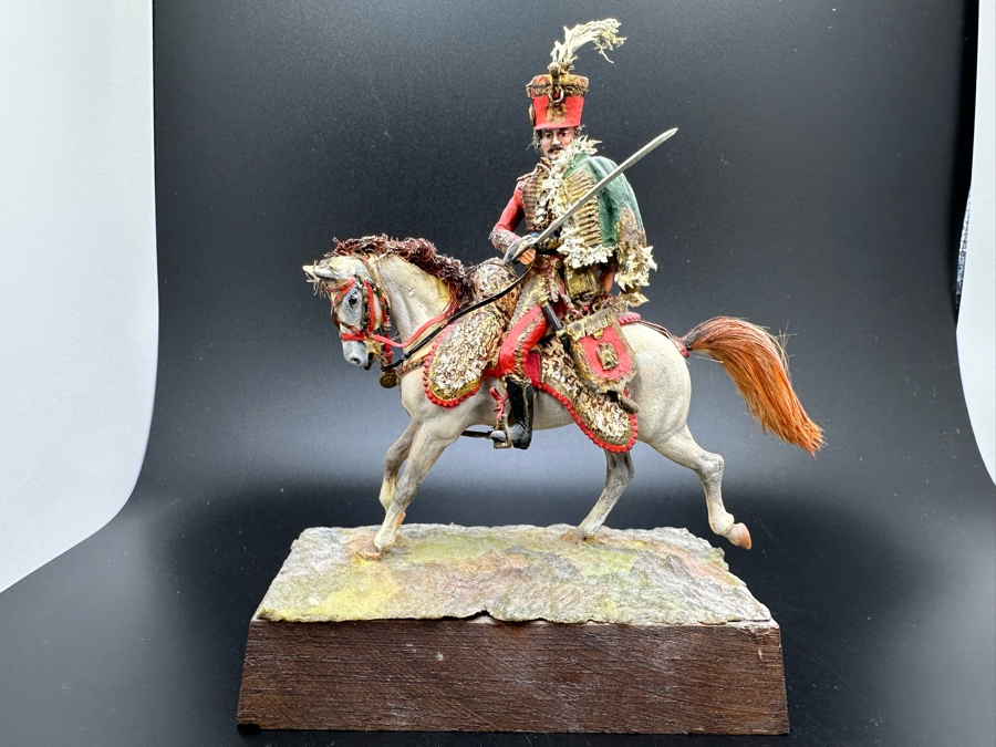 Hand Painted Historex Plastic Miniature Military Figurine Fournier Sarloveze Toy Soldier On Horse By Dr. David D. Michaels 4W X 3D X 4.5H [Photo 2]