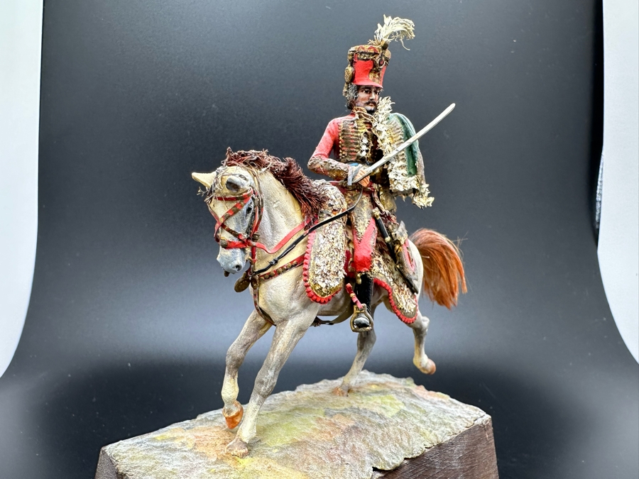 Hand Painted Historex Plastic Miniature Military Figurine Fournier Sarloveze Toy Soldier On Horse By Dr. David D. Michaels 4W X 3D X 4.5H [Photo 5]