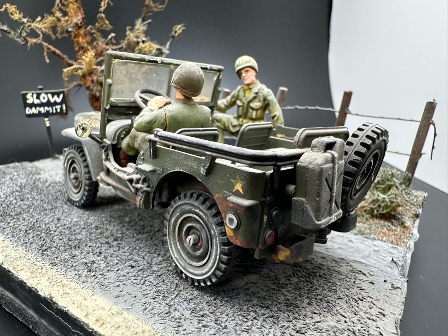 Hand Painted Plastic Miniature Military Figurines Toy Soldiers U.S. Army Jeep MP By Dr. David D. Michaels 7W X 5D X 6H [Photo 6]