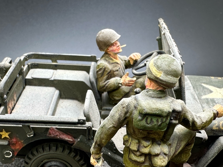 Hand Painted Plastic Miniature Military Figurines Toy Soldiers U.S. Army Jeep MP By Dr. David D. Michaels 7W X 5D X 6H [Photo 12]