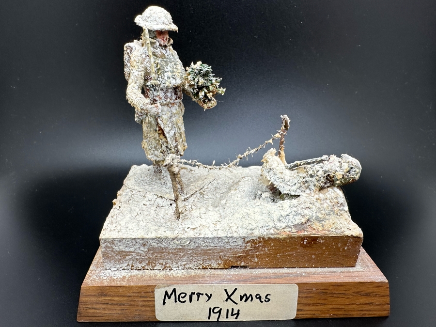 Hand Painted Metal Tin Miniature Military Figurines Toy Soldiers 1914 WWI Winter Battlefield Scene By Dr. David D. Michaels 4W X 3D X 3.5H [Photo 2]