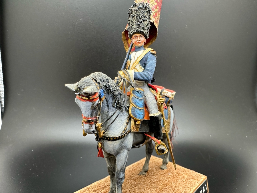 Hand Painted Historex Plastic Miniature Military Figurine Grenadier A Cheval Toy Soldier On Horse By Dr. David D. Michaels 4W X 3D X 6.5H [Photo 8]