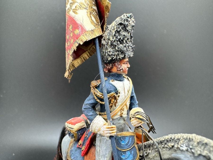 Hand Painted Historex Plastic Miniature Military Figurine Grenadier A Cheval Toy Soldier On Horse By Dr. David D. Michaels 4W X 3D X 6.5H [Photo 12]
