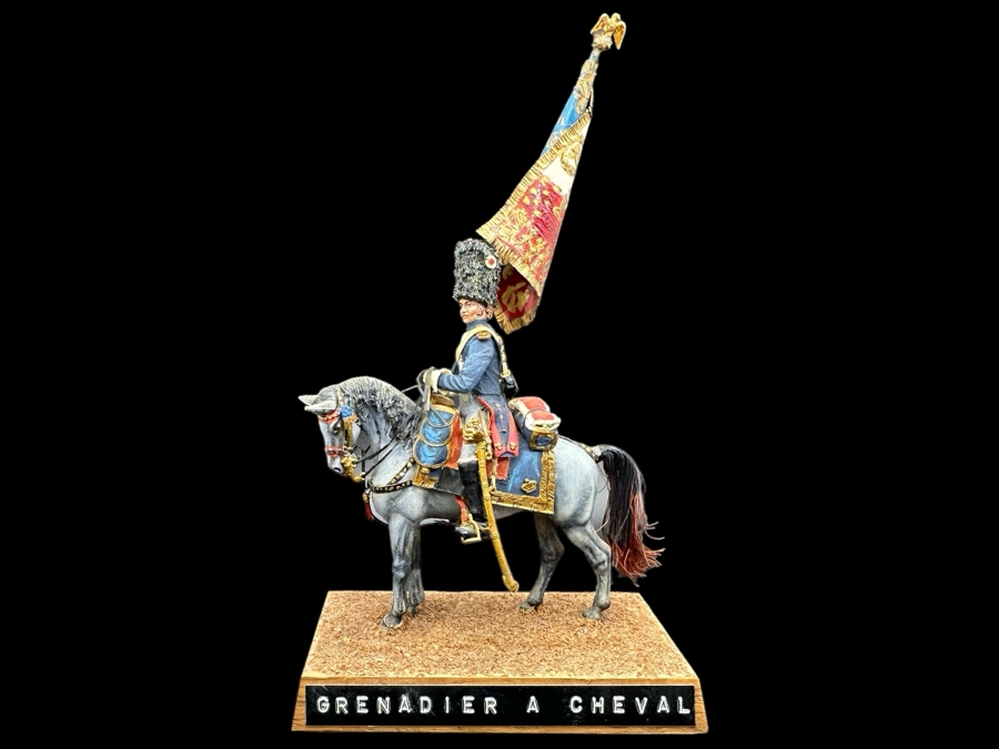 Hand Painted Historex Plastic Miniature Military Figurine Grenadier A Cheval Toy Soldier On Horse By Dr. David D. Michaels 4W X 3D X 6.5H [Photo 1]