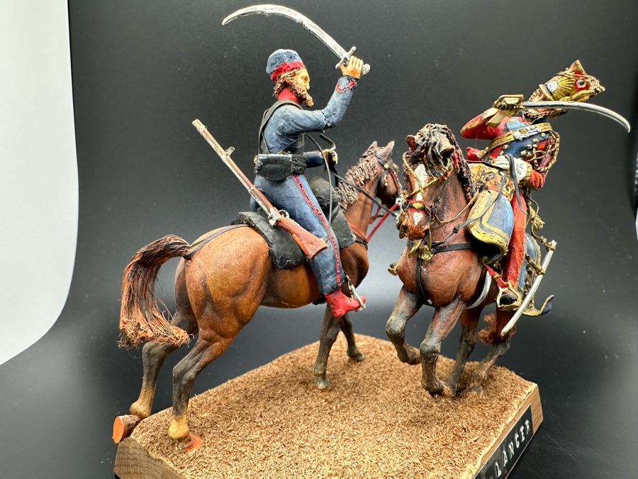 Hand Painted Historex Plastic Miniature Military Figurine Cossack 2. Lancer Toy Soldiers On Horses By Dr. David D. Michaels 4W X 3D X 4.5H [Photo 3]