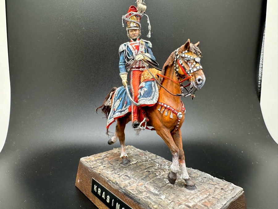Hand Painted Historex Plastic Miniature Military Figurine Krasinsky Toy Soldier On Horse By Dr. David D. Michaels 4W X 2D X 5H [Photo 6]
