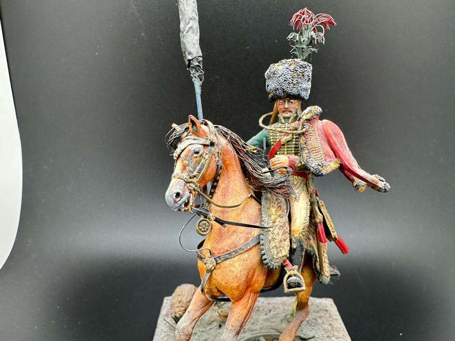 Hand Painted Historex Plastic Miniature Military Figurine Chasseur Guard Toy Soldier On Horse By Dr. David D. Michaels 3W X 3D X 6H [Photo 3]