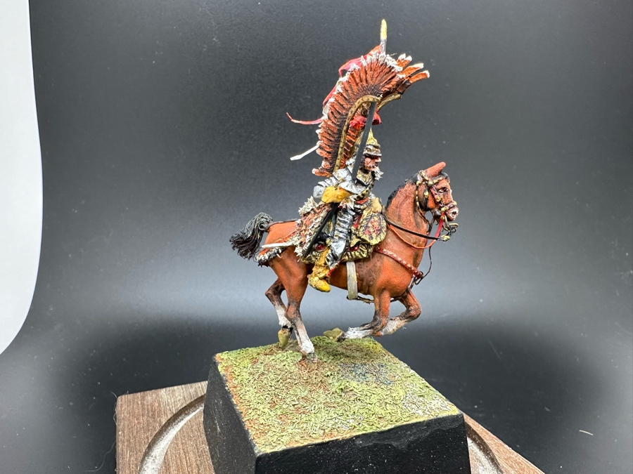 Hand Painted Historex Plastic Miniature Military Figurine Toy Soldier On Horse By Dr. David D. Michaels 1.5W X 1.5D X 3.5H With Glass Dome [Photo 6]
