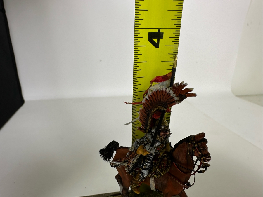 Hand Painted Historex Plastic Miniature Military Figurine Toy Soldier On Horse By Dr. David D. Michaels 1.5W X 1.5D X 3.5H With Glass Dome [Photo 12]