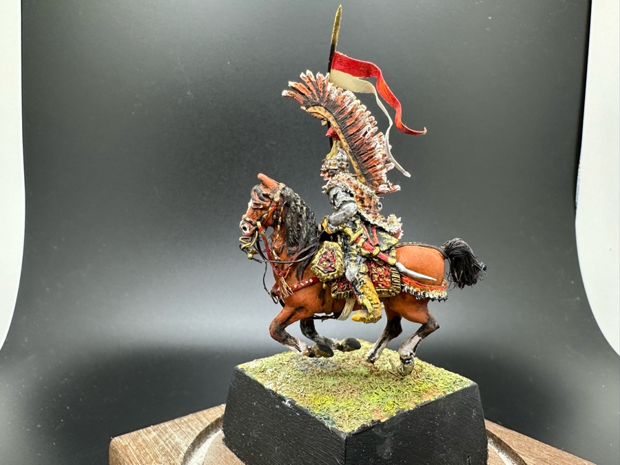 Hand Painted Historex Plastic Miniature Military Figurine Toy Soldier On Horse By Dr. David D. Michaels 1.5W X 1.5D X 3.5H With Glass Dome [Photo 8]
