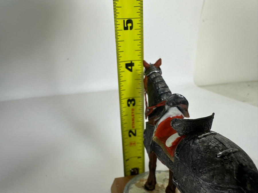 Hand Painted Metal Tin Miniature Military Figurine Medieval Toy Horse With Armor By Dr. David D. Michaels 4W X 3D X 4H [Photo 8]