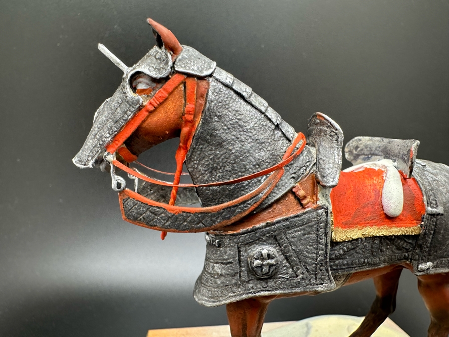 Hand Painted Metal Tin Miniature Military Figurine Medieval Toy Horse With Armor By Dr. David D. Michaels 4W X 3D X 4H [Photo 5]