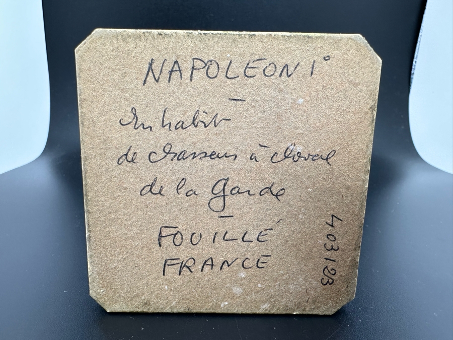 Rare Signed Georges Fouille Napoleon The 1st Hand Painted Metal Tin Lead Miniature Military Figurine Toy Soldier 3W X 3D X 7H [Photo 2]