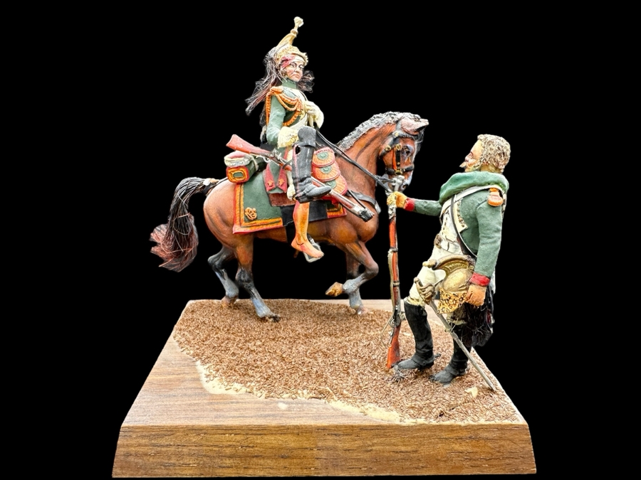 Hand Painted Historex Plastic Miniature Military Figurine Toy Soldier On Horse By Dr. David D. Michaels 4W X 3D X 4H [Photo 1]
