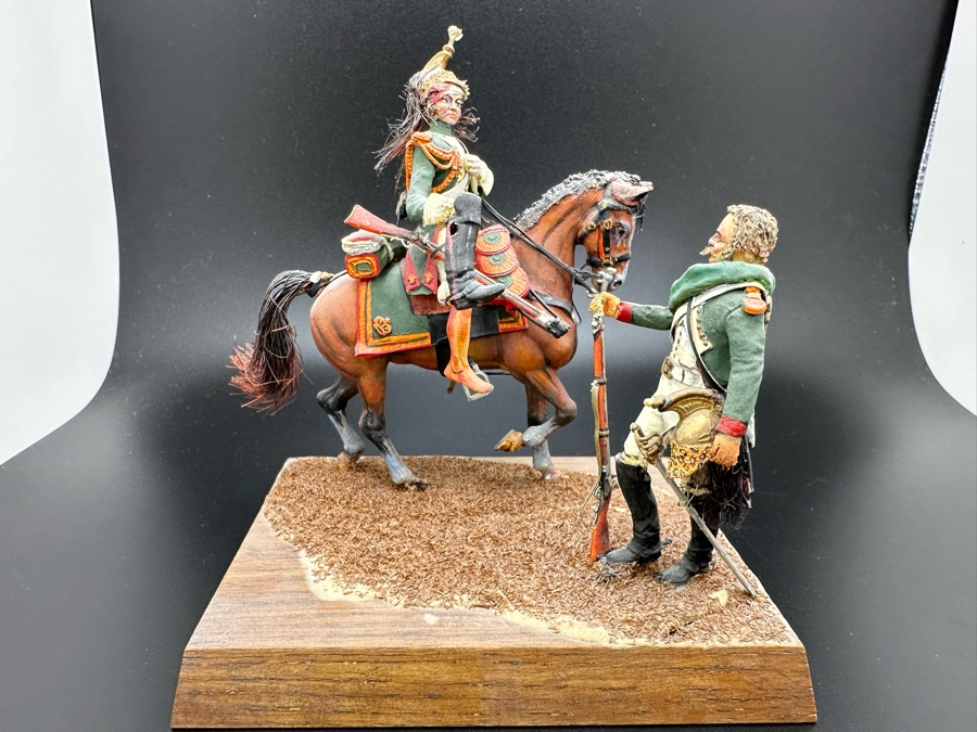 Hand Painted Historex Plastic Miniature Military Figurine Toy Soldier On Horse By Dr. David D. Michaels 4W X 3D X 4H [Photo 2]