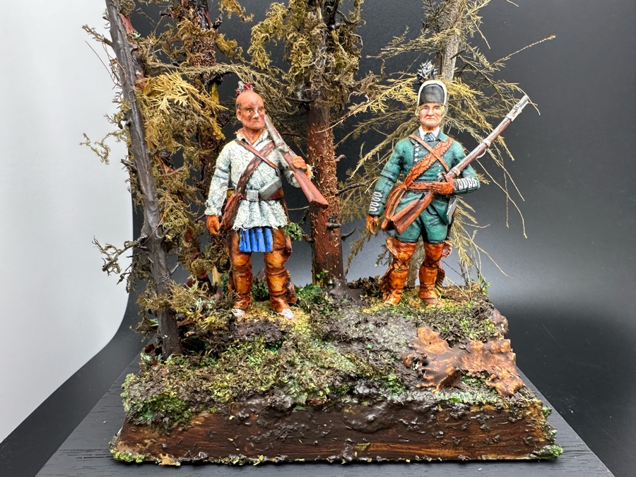 Hand Painted Metal Tin Miniature Military Figurines Toy Soldiers By Dr. David D. Michaels With Wooden Stand And Acrylic Cover 5W X 8H [Photo 3]