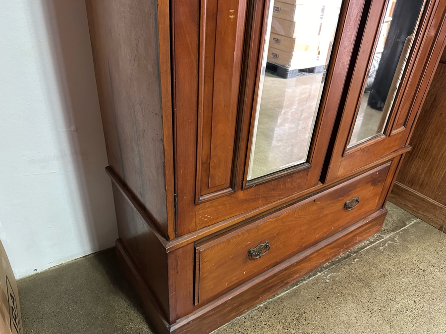 Antique Carved Wooden Armoire Cabinet 51W X 20D X 79H (NOTE: PICK UP IN NEWPORT BEACH BY APPOINTMENT) [Photo 7]