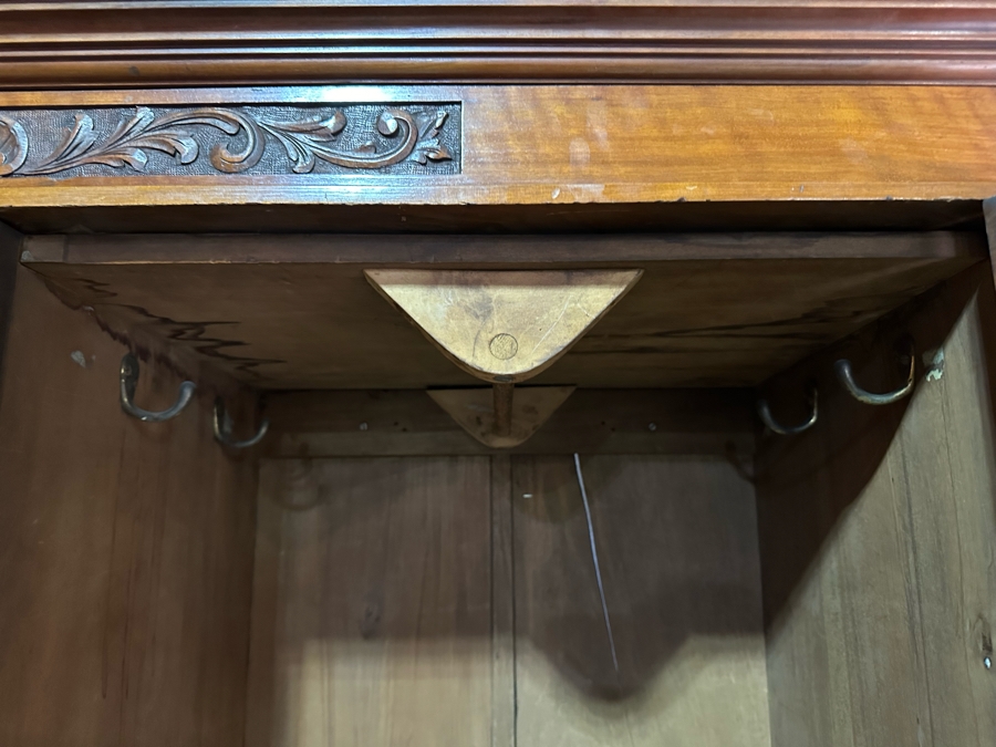 Antique Carved Wooden Armoire Cabinet 51W X 20D X 79H (NOTE: PICK UP IN NEWPORT BEACH BY APPOINTMENT) [Photo 11]