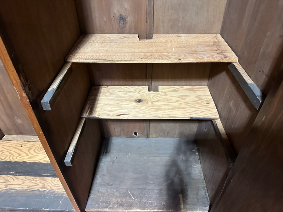 Antique Carved Wooden Armoire Cabinet 51W X 20D X 79H (NOTE: PICK UP IN NEWPORT BEACH BY APPOINTMENT) [Photo 12]