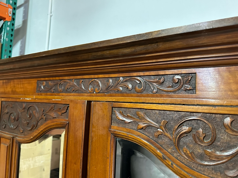 Antique Carved Wooden Armoire Cabinet 51W X 20D X 79H (NOTE: PICK UP IN NEWPORT BEACH BY APPOINTMENT) [Photo 5]