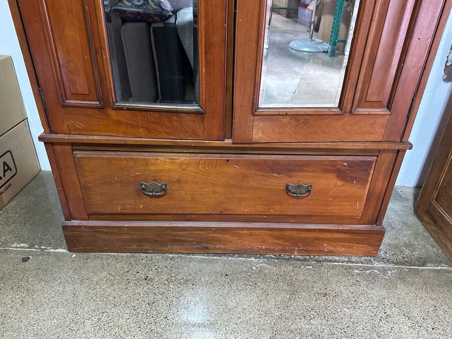 Antique Carved Wooden Armoire Cabinet 51W X 20D X 79H (NOTE: PICK UP IN NEWPORT BEACH BY APPOINTMENT) [Photo 6]