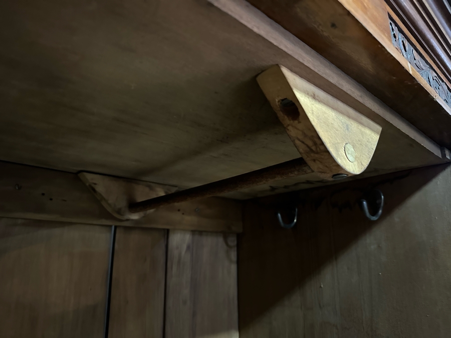 Antique Carved Wooden Armoire Cabinet 51W X 20D X 79H (NOTE: PICK UP IN NEWPORT BEACH BY APPOINTMENT) [Photo 9]