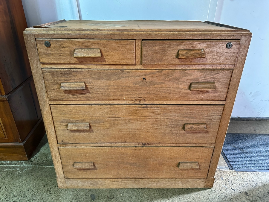 Antique Salvaged Chest Of Drawers From The USS Josiah Bartlett World War II Merchant Ship 36W X 22D X 35H (NOTE: PICK UP IN NEWPORT BEACH BY APPOINTMENT) [Photo 2]