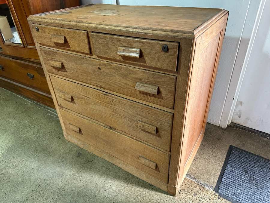 Antique Salvaged Chest Of Drawers From The USS Josiah Bartlett World War II Merchant Ship 36W X 22D X 35H (NOTE: PICK UP IN NEWPORT BEACH BY APPOINTMENT) [Photo 11]