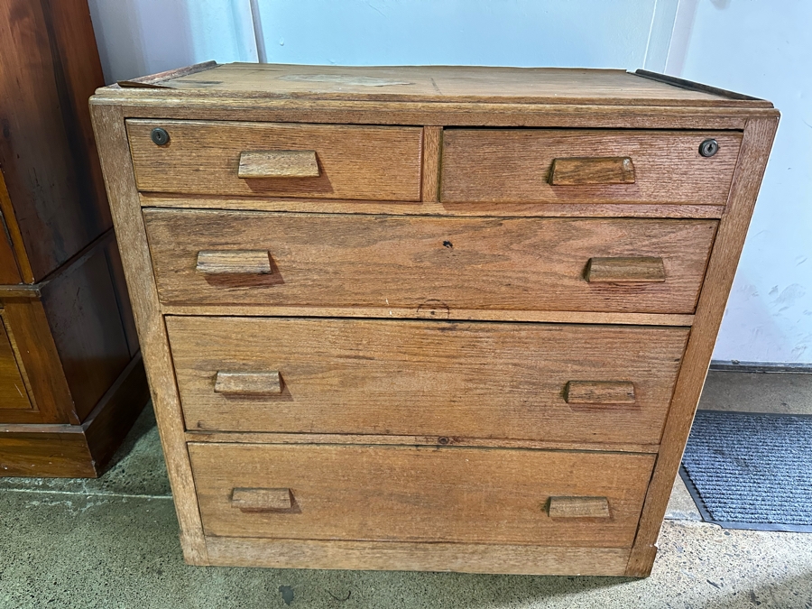Antique Salvaged Chest Of Drawers From The USS Josiah Bartlett World War II Merchant Ship 36W X 22D X 35H (NOTE: PICK UP IN NEWPORT BEACH BY APPOINTMENT) [Photo 3]