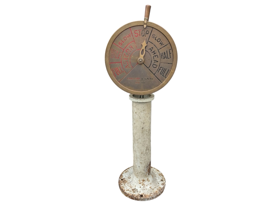 Vintage Brass Ship's Pilot To Engine Order Telegraph By Chas. Cory & Son, Inc. New York 16.5W X 52H [Photo 2]