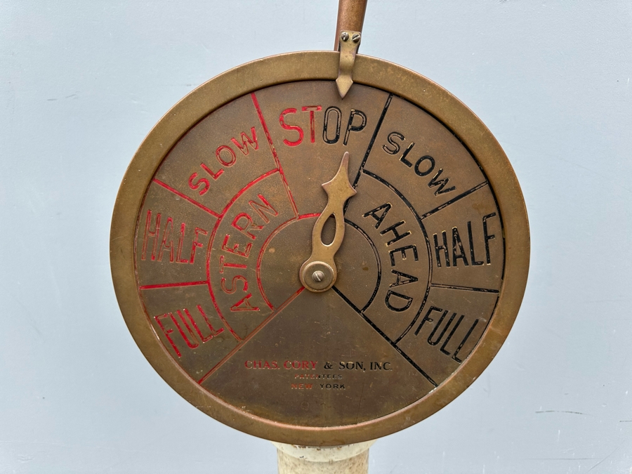 Vintage Brass Ship's Pilot To Engine Order Telegraph By Chas. Cory & Son, Inc. New York 16.5W X 52H [Photo 5]
