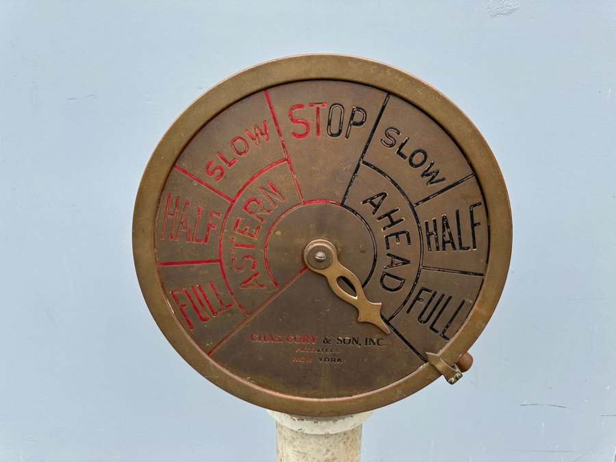 Vintage Brass Ship's Pilot To Engine Order Telegraph By Chas. Cory & Son, Inc. New York 16.5W X 52H [Photo 8]