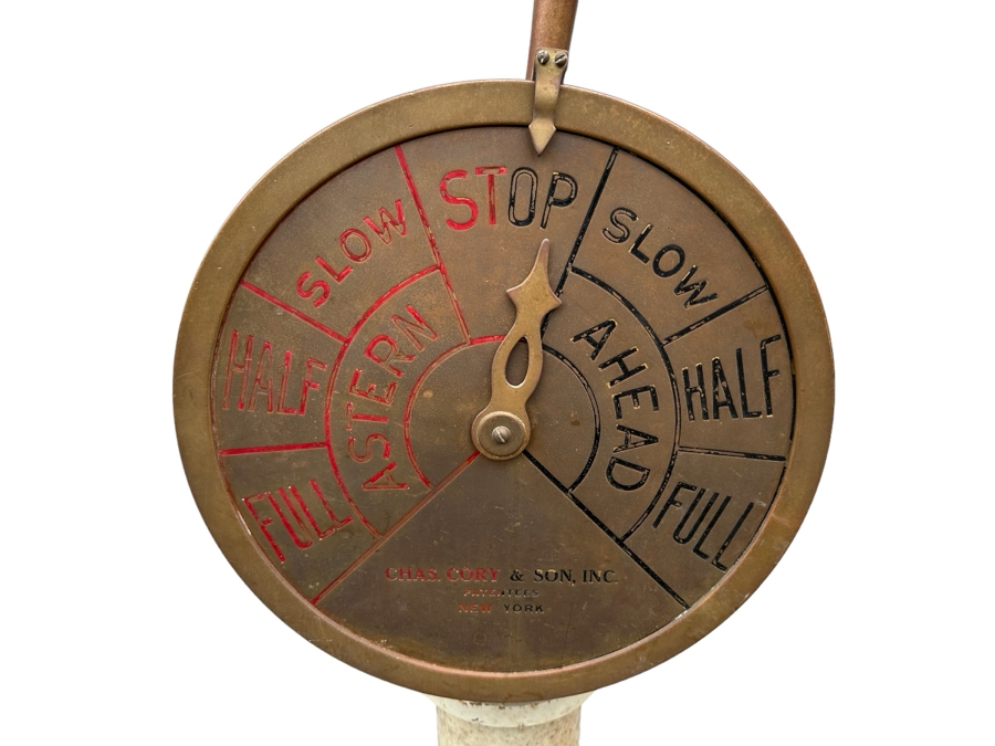 Vintage Brass Ship's Pilot To Engine Order Telegraph By Chas. Cory & Son, Inc. New York 16.5W X 52H [Photo 3]